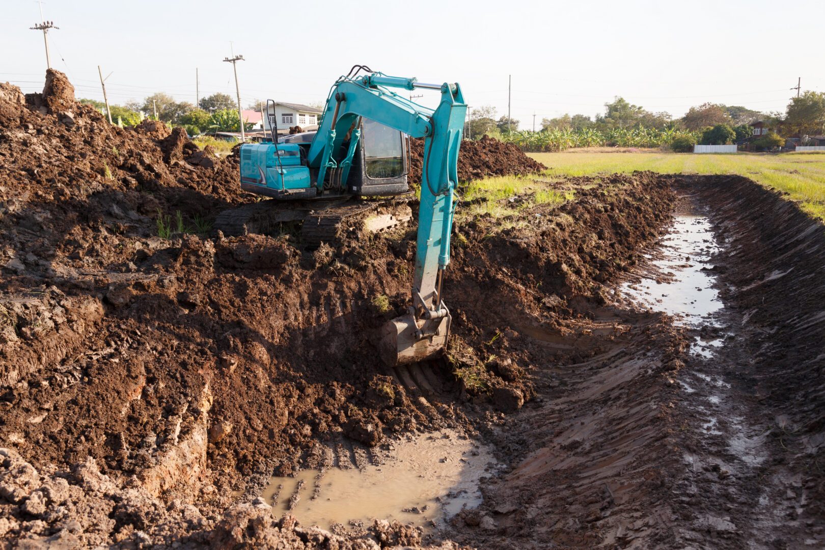 Salz Drainage and Excavating excavator digging trench for construction project 2026 03 16 03 26 23 utc